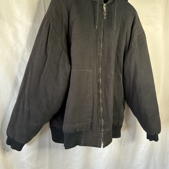 KEY Men's Insulated Hooded Duck Jacket in Black - Picture 4 of 8